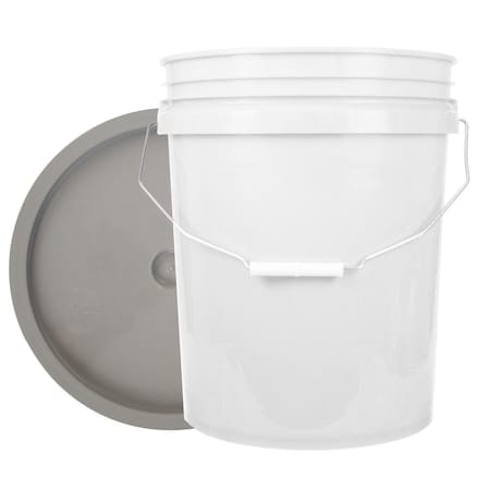 World Enterprises Bucket, 12 in H, White and Gray 5WHT,345GRY